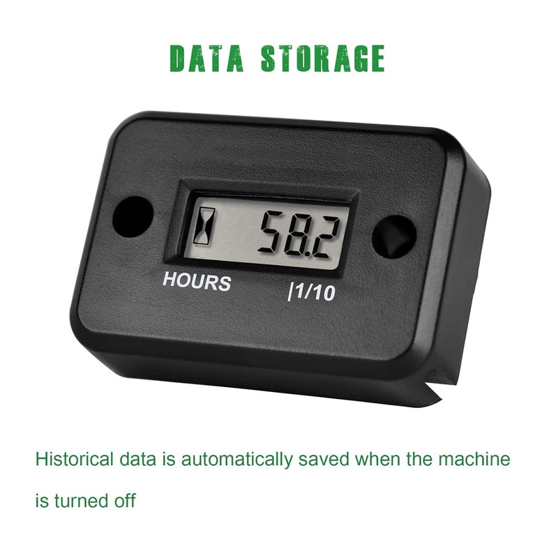 YOOREAL Digital Inductive Hour Meter,Gas Engine Hr Meters,Dirt Bike,Waterproof IP68,for Various of ZTR/Riding Lawn Mower Land Trimmer Pressure Washer Boat Outboard Motor Motorcycle ATV Boat etc - Image 3